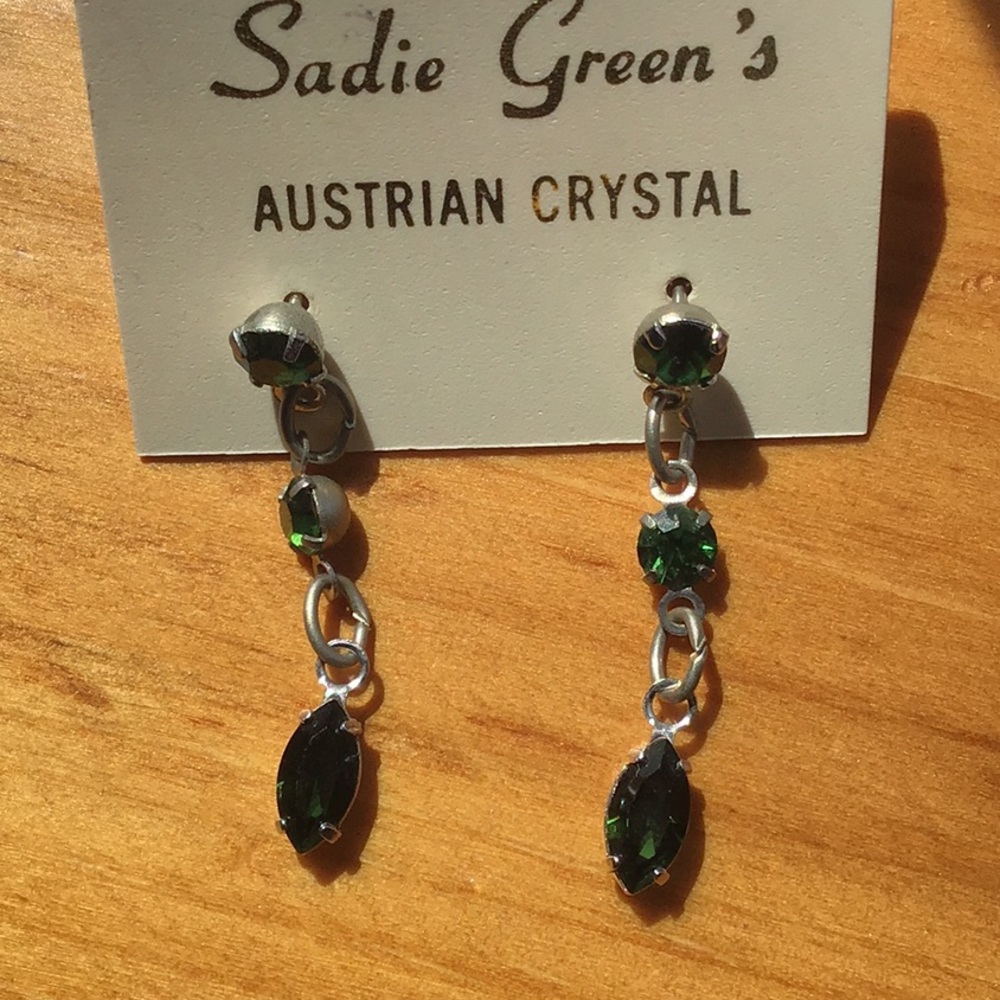 Sadie Green Australian crystal dangle earings